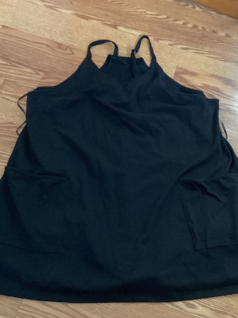 Black Knit Spaghetti Strap Skort Dress   Size 2XL